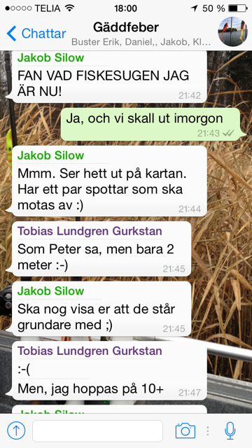 Chatten går het inför en tur, fredagskvällen så la vi upp taktiken - inte jag så mycket på vilka ställen det fick Jakob ha koll på.